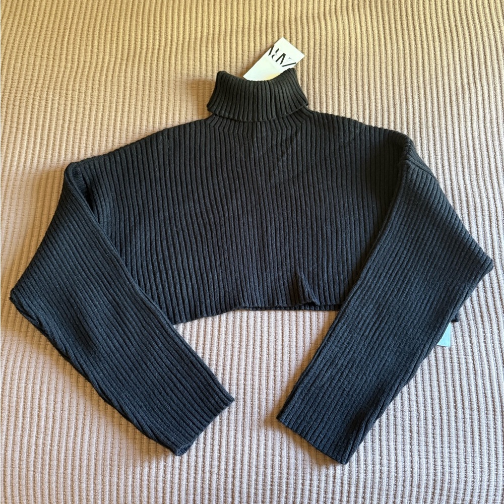 Zara Cropped Turtleneck Sweater